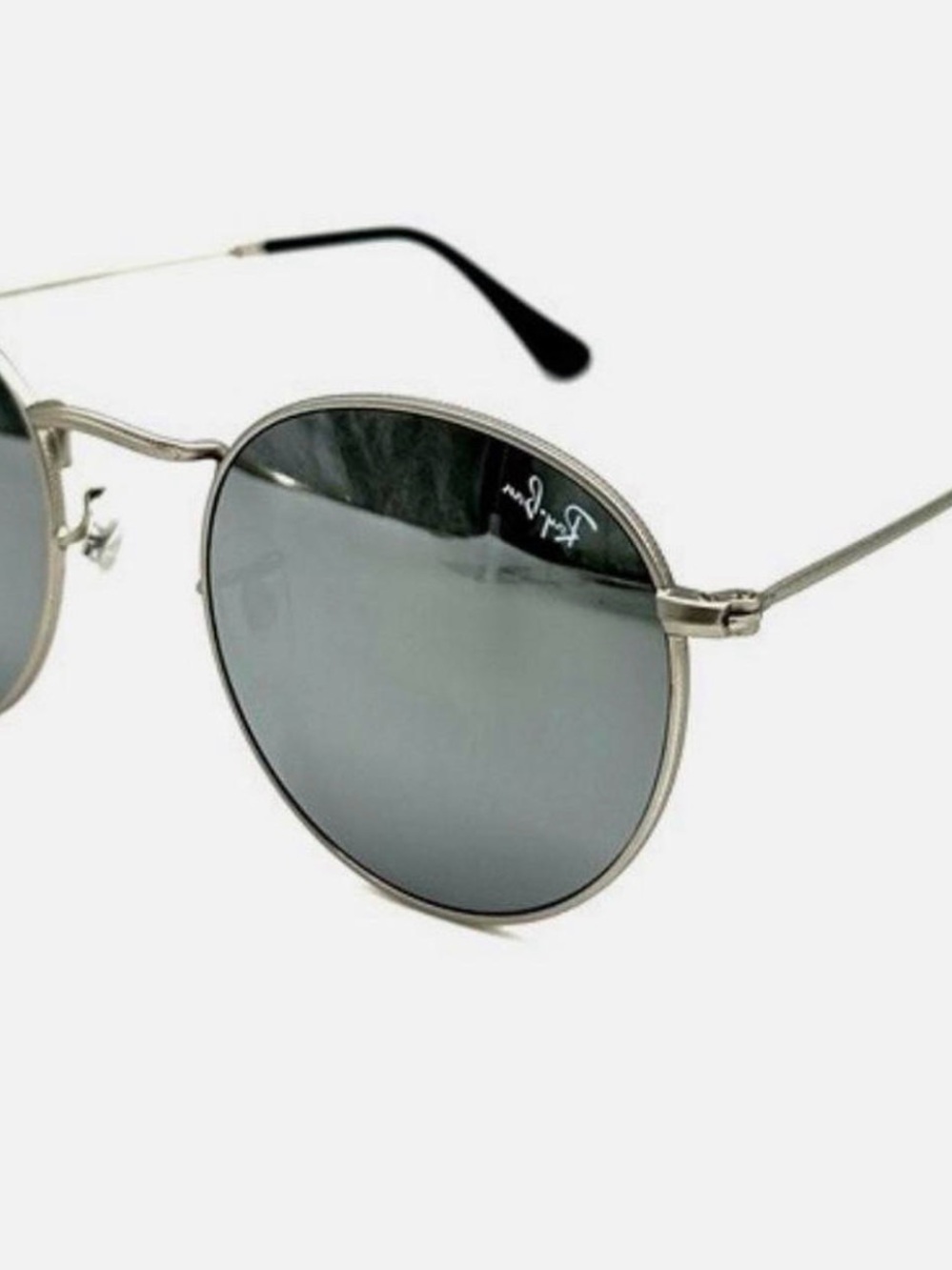 Ray-Ban Men Silver Round Sunglasses with Gray Lenses